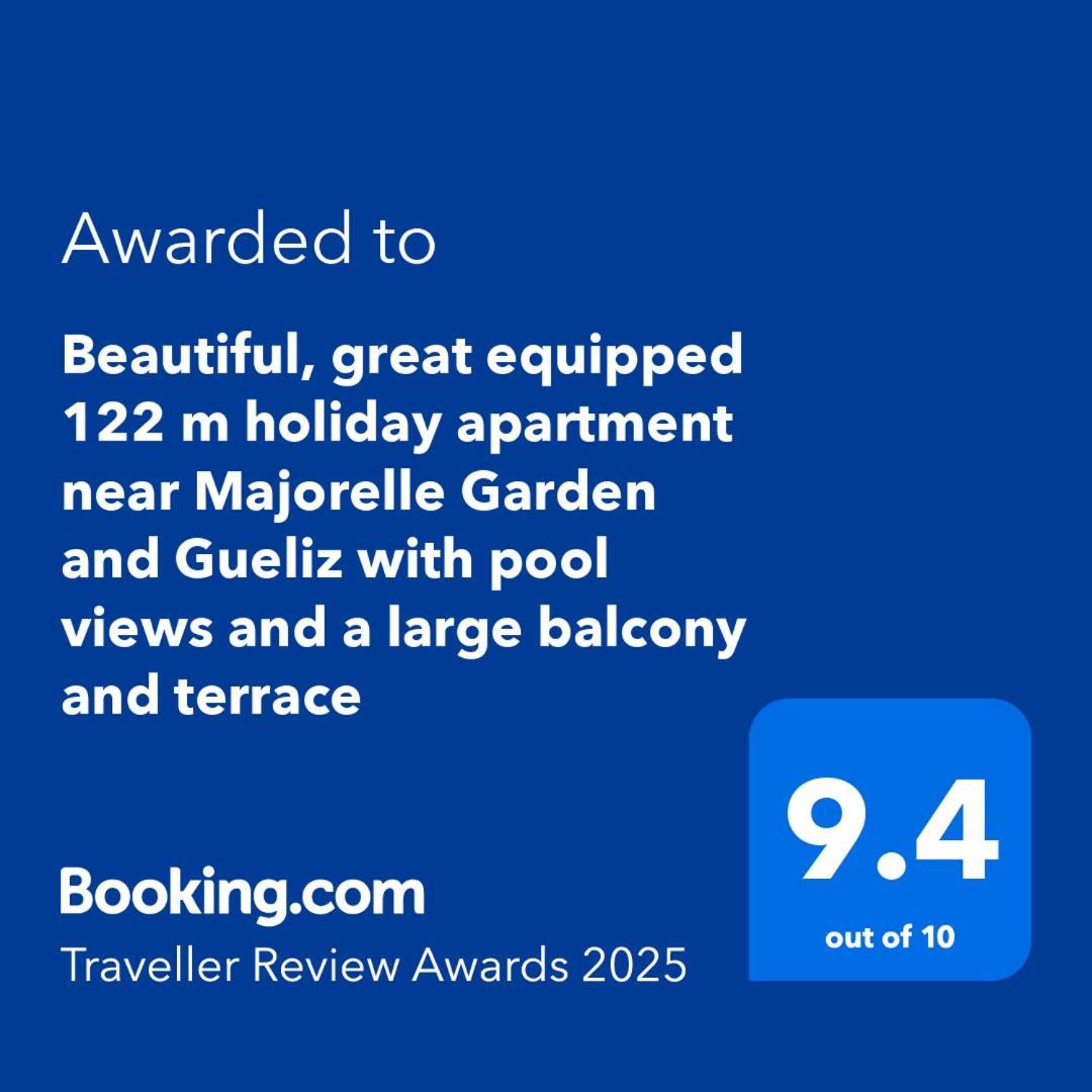 Beautiful, Great Equipped 122 M Holiday Apartment Near Majorelle Garden And Gueliz With Pool Views And A Large Balcony And Terrace Marrakesh Exterior foto